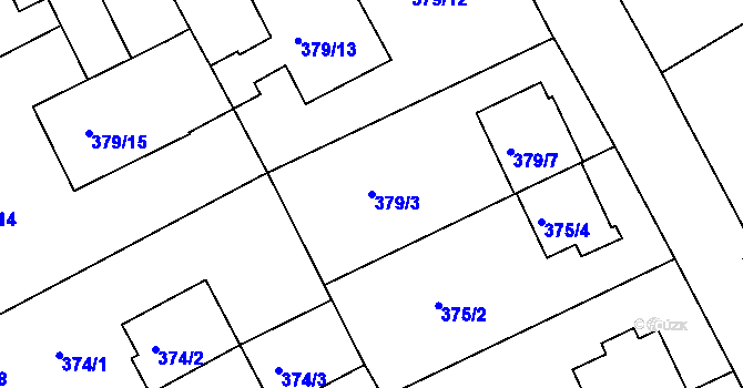 Parcela st. 379/3 v KÚ Braník, Katastrální mapa