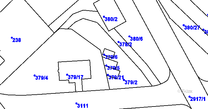 Parcela st. 379/6 v KÚ Braník, Katastrální mapa