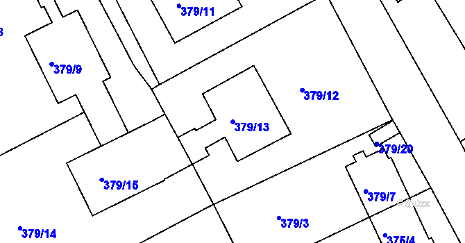 Parcela st. 379/13 v KÚ Braník, Katastrální mapa