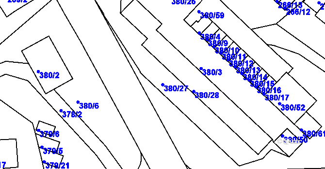 Parcela st. 380/27 v KÚ Braník, Katastrální mapa