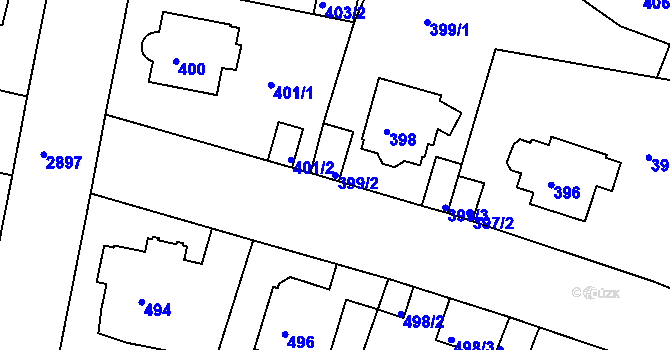 Parcela st. 399/2 v KÚ Braník, Katastrální mapa