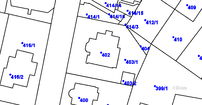 Parcela st. 402 v KÚ Braník, Katastrální mapa