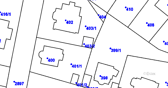 Parcela st. 403/2 v KÚ Braník, Katastrální mapa