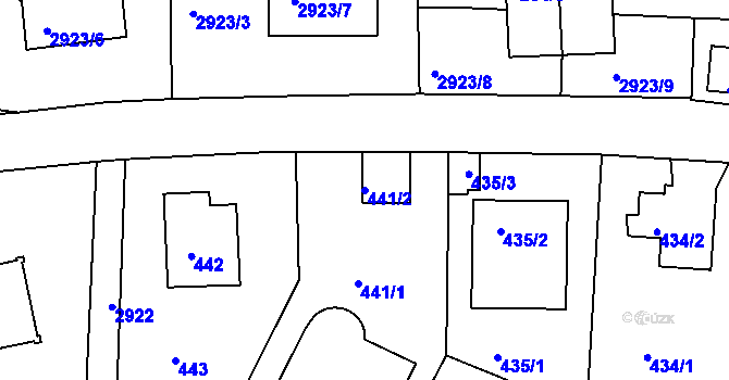 Parcela st. 441/2 v KÚ Braník, Katastrální mapa