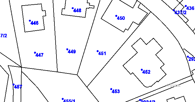 Parcela st. 451 v KÚ Braník, Katastrální mapa