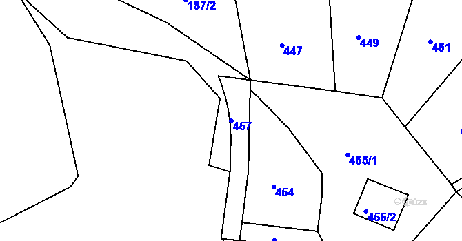 Parcela st. 457 v KÚ Braník, Katastrální mapa