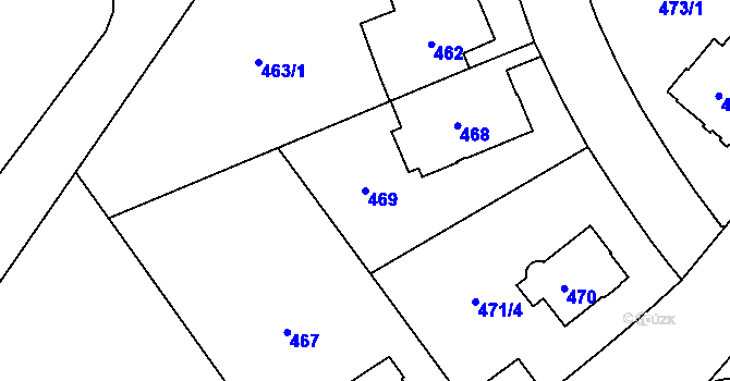 Parcela st. 469 v KÚ Braník, Katastrální mapa