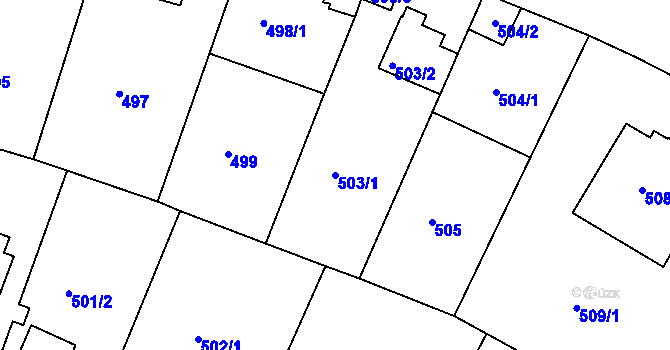 Parcela st. 503/1 v KÚ Braník, Katastrální mapa