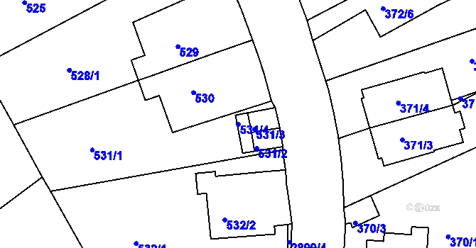 Parcela st. 531/4 v KÚ Braník, Katastrální mapa
