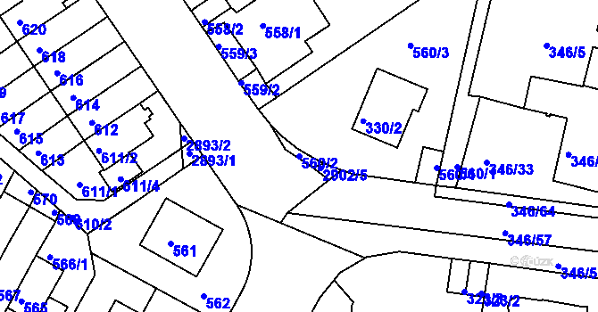 Parcela st. 560/2 v KÚ Braník, Katastrální mapa