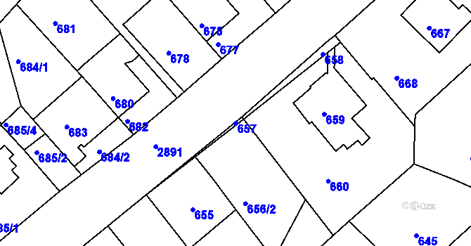 Parcela st. 657 v KÚ Braník, Katastrální mapa