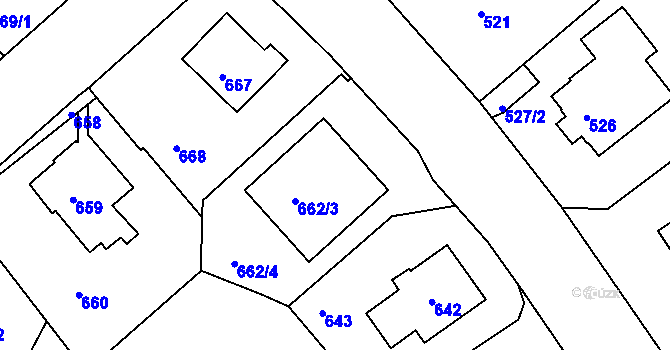 Parcela st. 664/2 v KÚ Braník, Katastrální mapa
