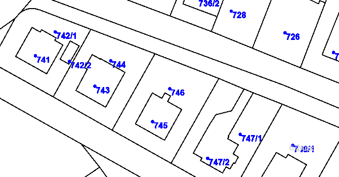 Parcela st. 746 v KÚ Braník, Katastrální mapa
