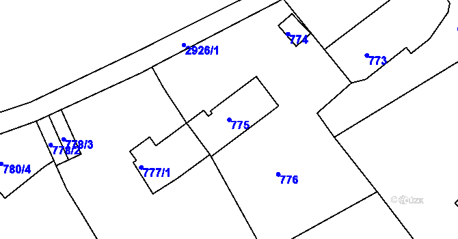Parcela st. 775 v KÚ Braník, Katastrální mapa