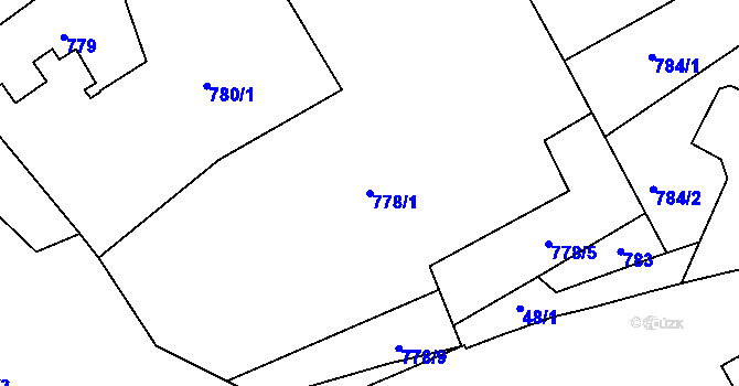 Parcela st. 778/1 v KÚ Braník, Katastrální mapa