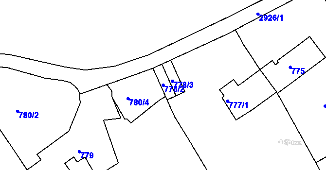 Parcela st. 778/2 v KÚ Braník, Katastrální mapa