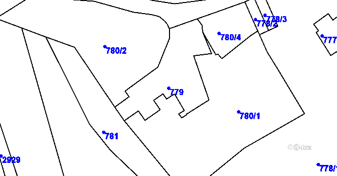Parcela st. 779 v KÚ Braník, Katastrální mapa
