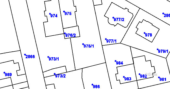 Parcela st. 976 v KÚ Braník, Katastrální mapa