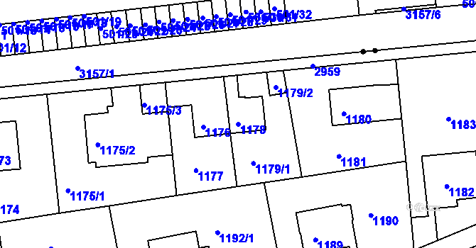 Parcela st. 1178 v KÚ Braník, Katastrální mapa