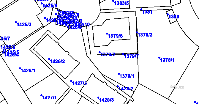 Parcela st. 1379/2 v KÚ Braník, Katastrální mapa