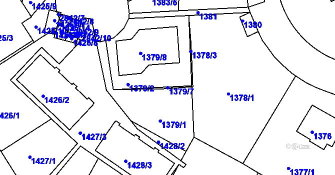 Parcela st. 1379/7 v KÚ Braník, Katastrální mapa