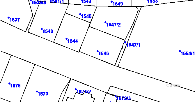 Parcela st. 1546 v KÚ Braník, Katastrální mapa