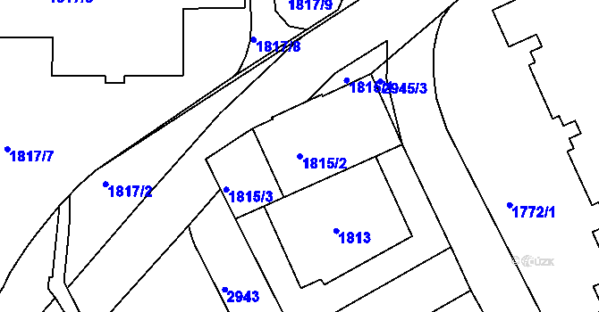 Parcela st. 1815/2 v KÚ Braník, Katastrální mapa