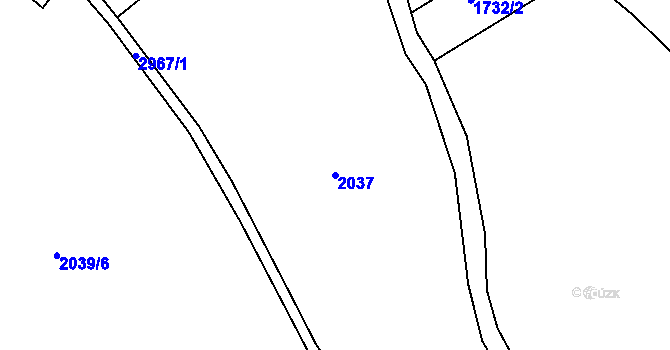 Parcela st. 2037 v KÚ Braník, Katastrální mapa