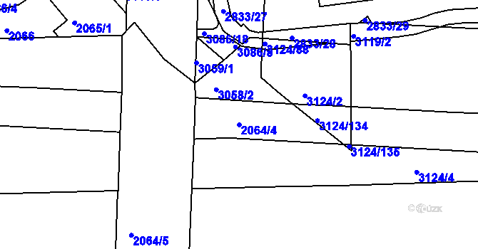 Parcela st. 2064/4 v KÚ Braník, Katastrální mapa