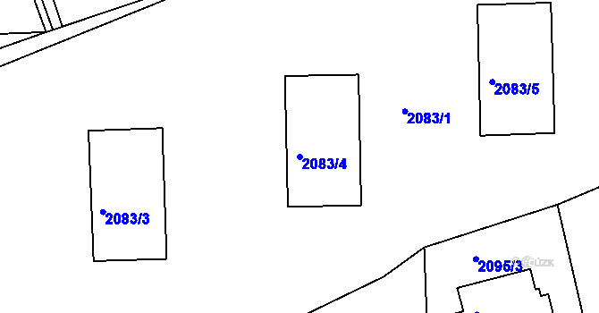 Parcela st. 2083/4 v KÚ Braník, Katastrální mapa