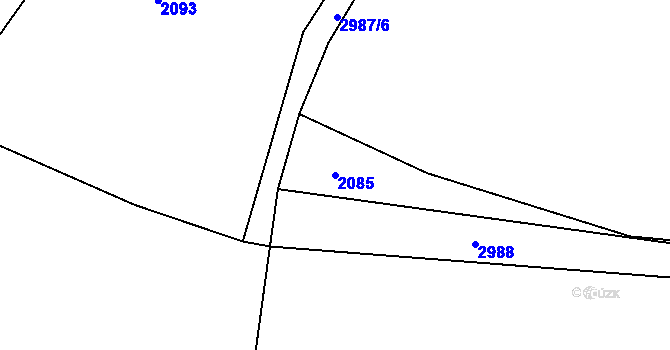Parcela st. 2085 v KÚ Braník, Katastrální mapa