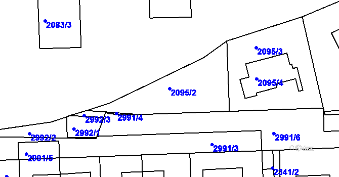 Parcela st. 2095/2 v KÚ Braník, Katastrální mapa