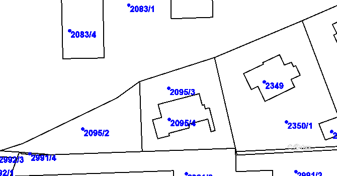 Parcela st. 2095/3 v KÚ Braník, Katastrální mapa