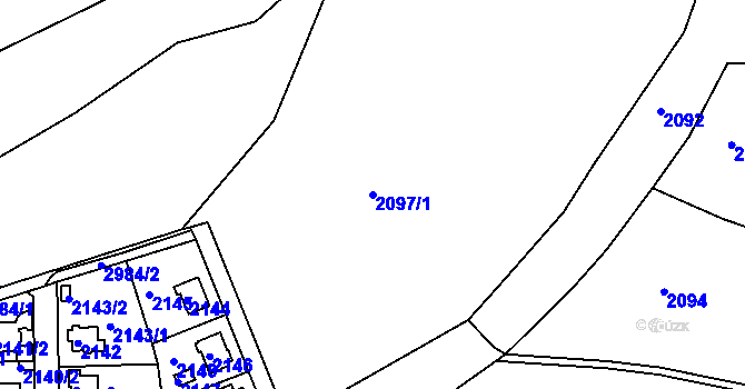 Parcela st. 2097/1 v KÚ Braník, Katastrální mapa