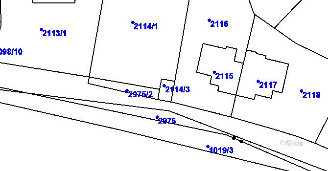 Parcela st. 2114/3 v KÚ Braník, Katastrální mapa