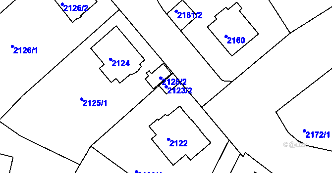 Parcela st. 2123/2 v KÚ Braník, Katastrální mapa