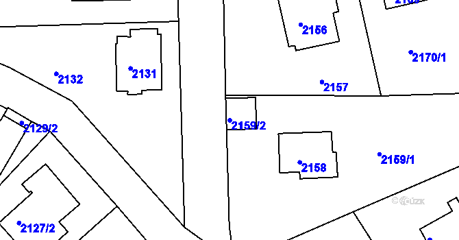 Parcela st. 2159/2 v KÚ Braník, Katastrální mapa