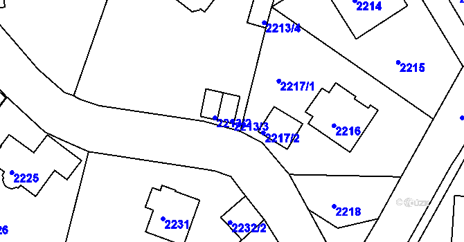 Parcela st. 2213/3 v KÚ Braník, Katastrální mapa