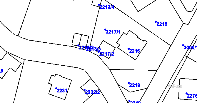 Parcela st. 2217/2 v KÚ Braník, Katastrální mapa
