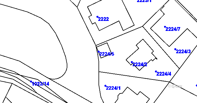 Parcela st. 2224/5 v KÚ Braník, Katastrální mapa