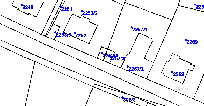 Parcela st. 2253/4 v KÚ Braník, Katastrální mapa