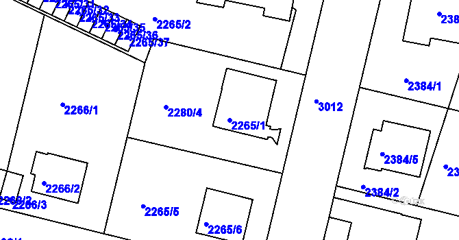 Parcela st. 2265/1 v KÚ Braník, Katastrální mapa
