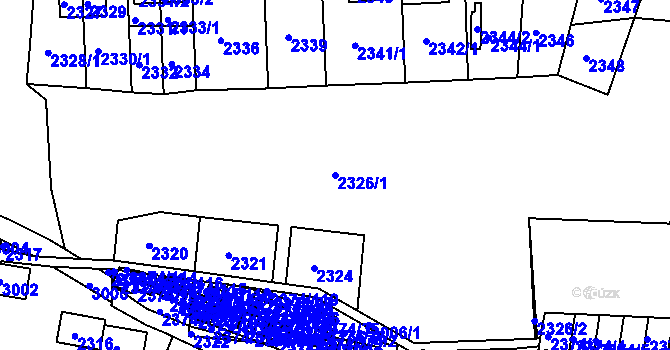 Parcela st. 2326/1 v KÚ Braník, Katastrální mapa