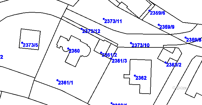 Parcela st. 2361/2 v KÚ Braník, Katastrální mapa