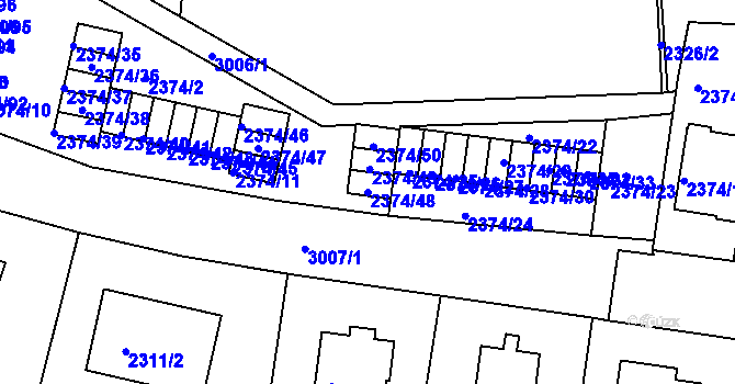 Parcela st. 2374/48 v KÚ Braník, Katastrální mapa
