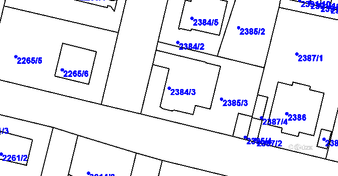 Parcela st. 2384/3 v KÚ Braník, Katastrální mapa