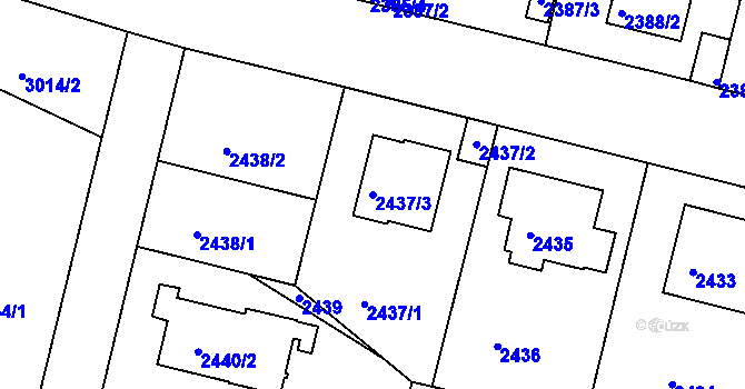 Parcela st. 2437/3 v KÚ Braník, Katastrální mapa