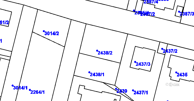 Parcela st. 2438/2 v KÚ Braník, Katastrální mapa
