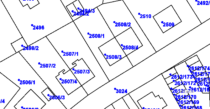 Parcela st. 2508/3 v KÚ Braník, Katastrální mapa
