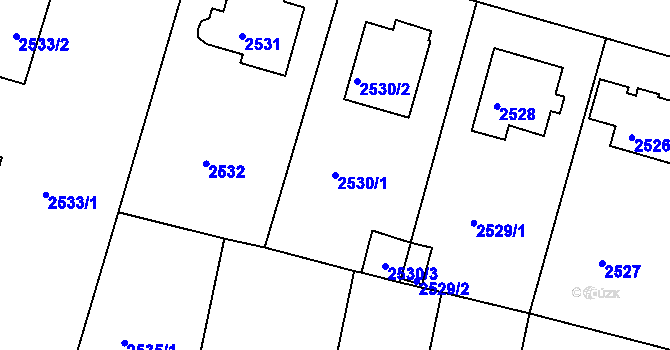 Parcela st. 2530/1 v KÚ Braník, Katastrální mapa